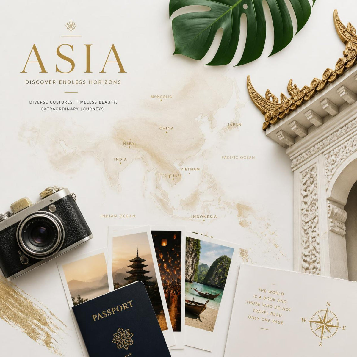 Premium personalised travel photo books inspired by Asian cities, countries and holiday destinations
